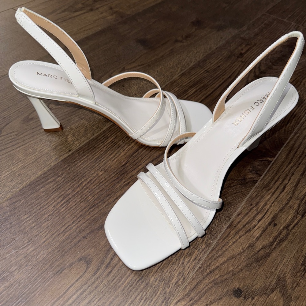 Marc Fisher Cream Strappy Heels